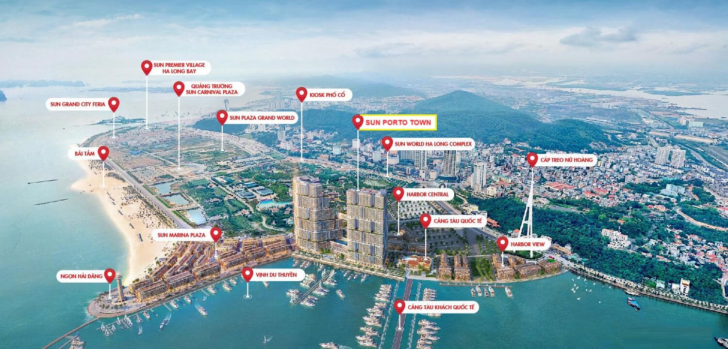 vị trí dự án sun porto town bãi cháy hạ long