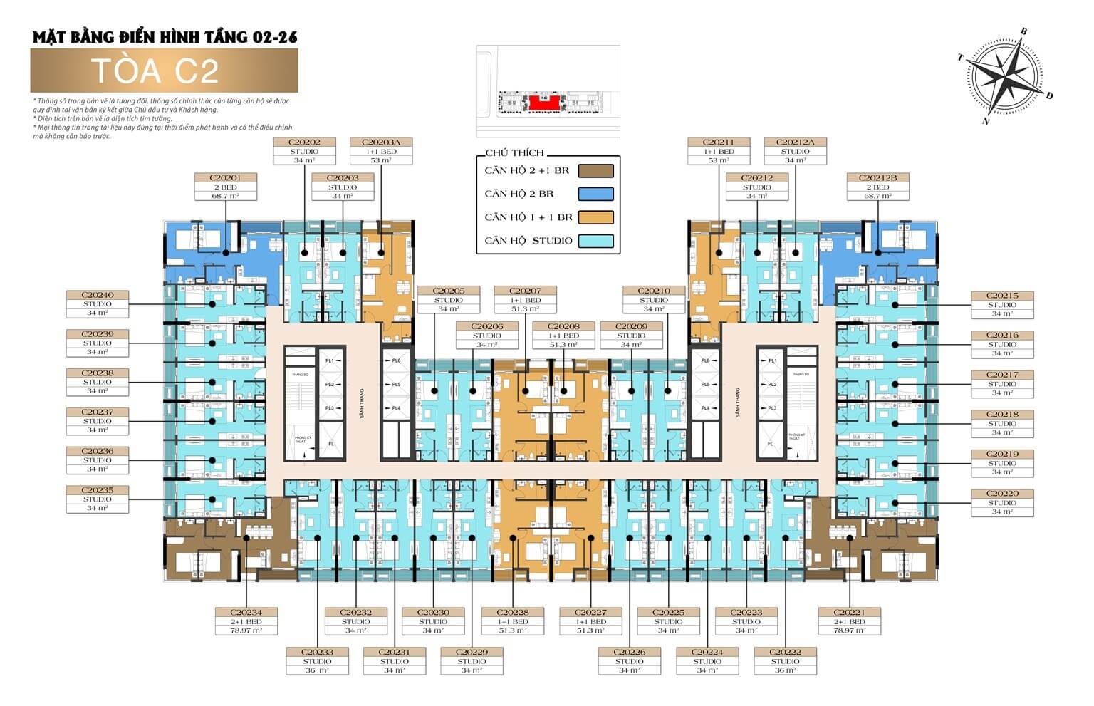 Mặt bằng tầng 2-26 tòa C2 dự án Sun Festo Town Hạ Long