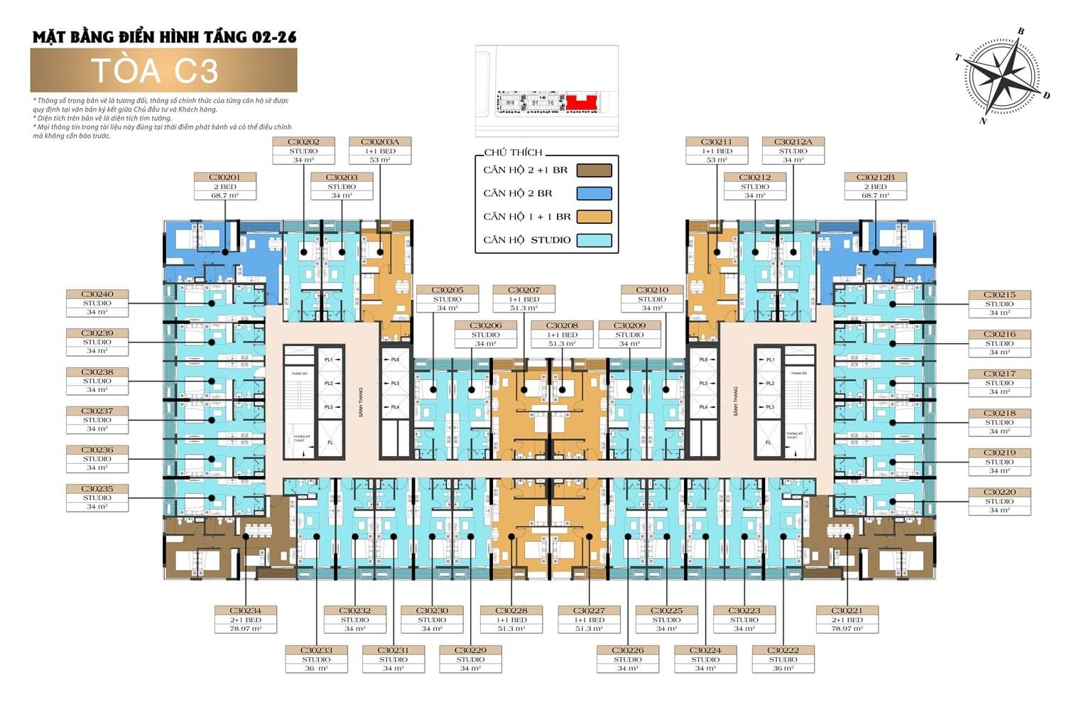 Mặt bằng tầng 2-26 tòa C3 dự án Sun Festo Town Hạ Long