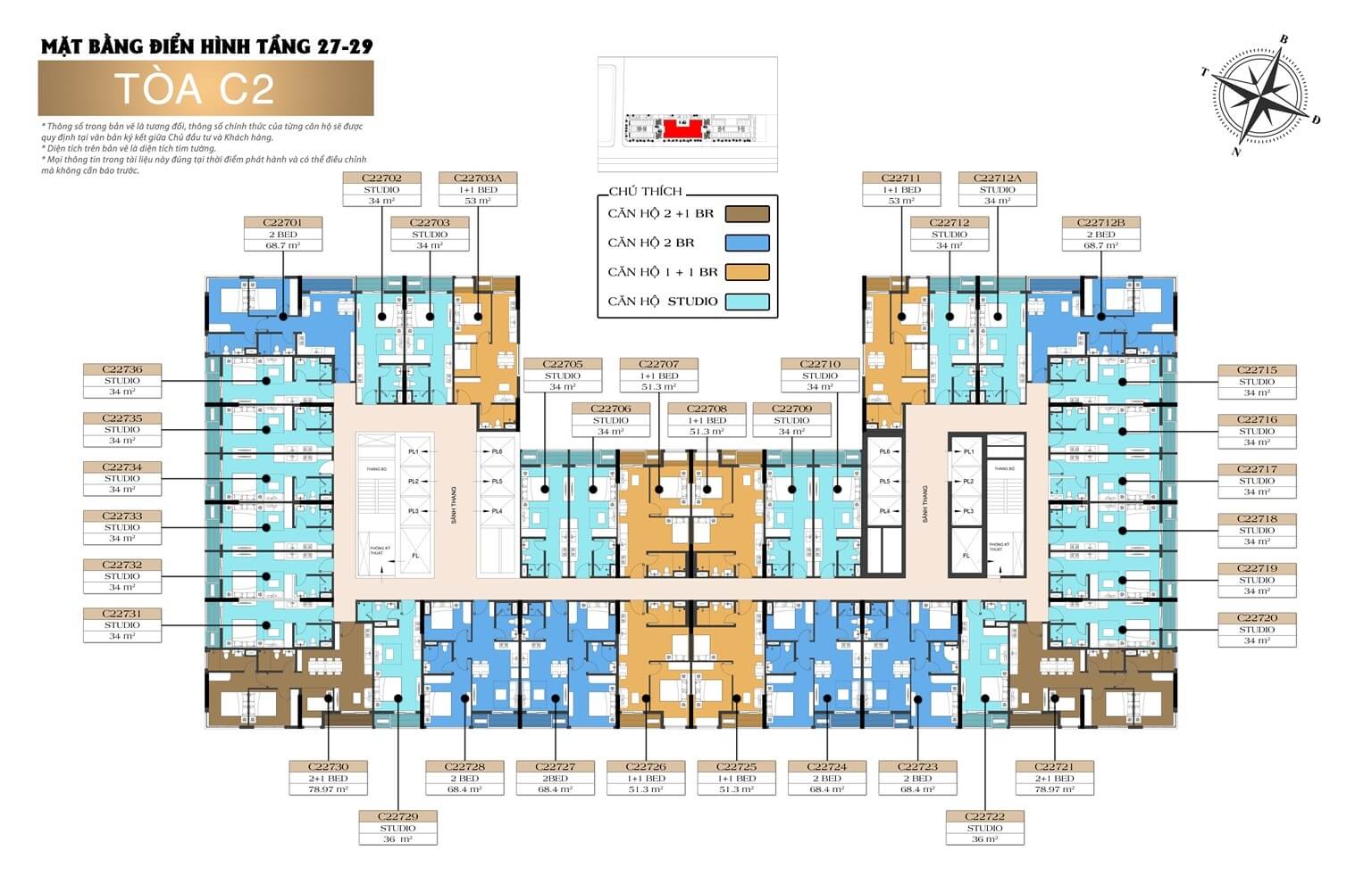 Mặt bằng tầng 27-29 tòa C2 dự án Sun Festo Town Hạ Long