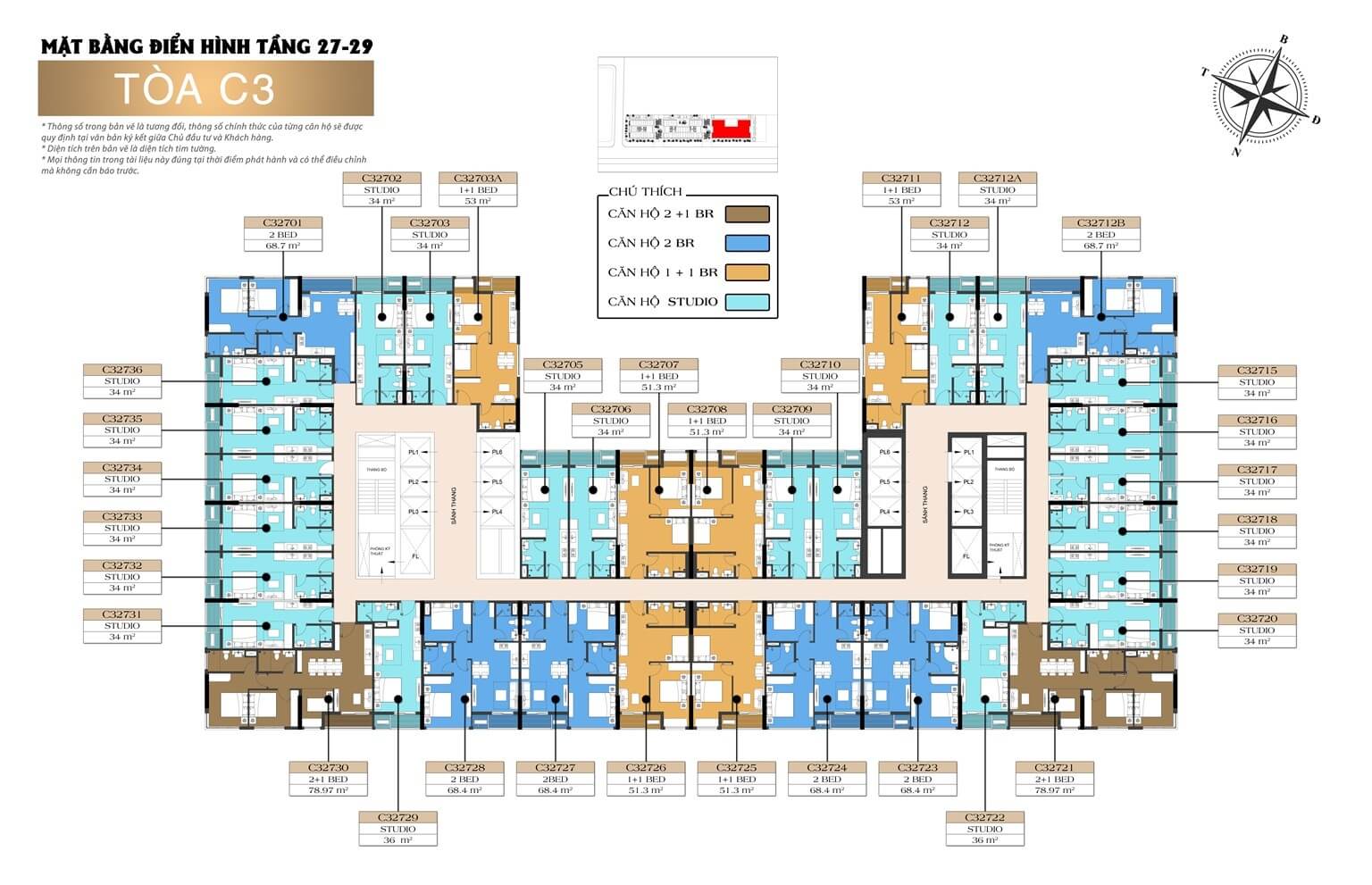 Mặt bằng tầng 27-29 tòa C3 dự án Sun Festo Town Hạ Long