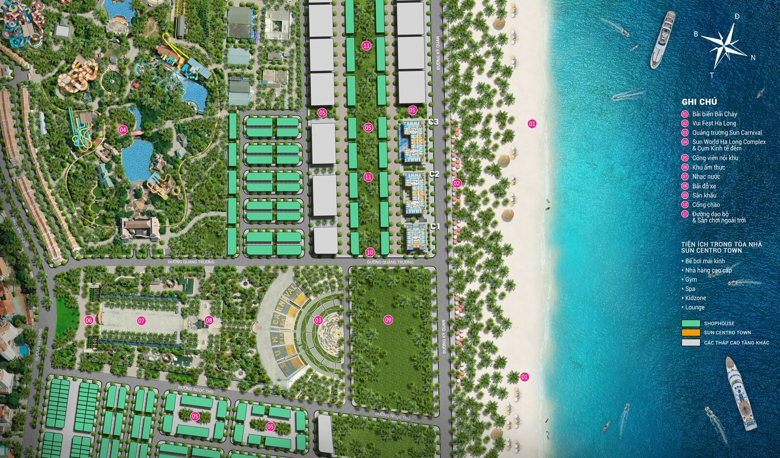 tiện ích dự án Sun Festo Town hạ long