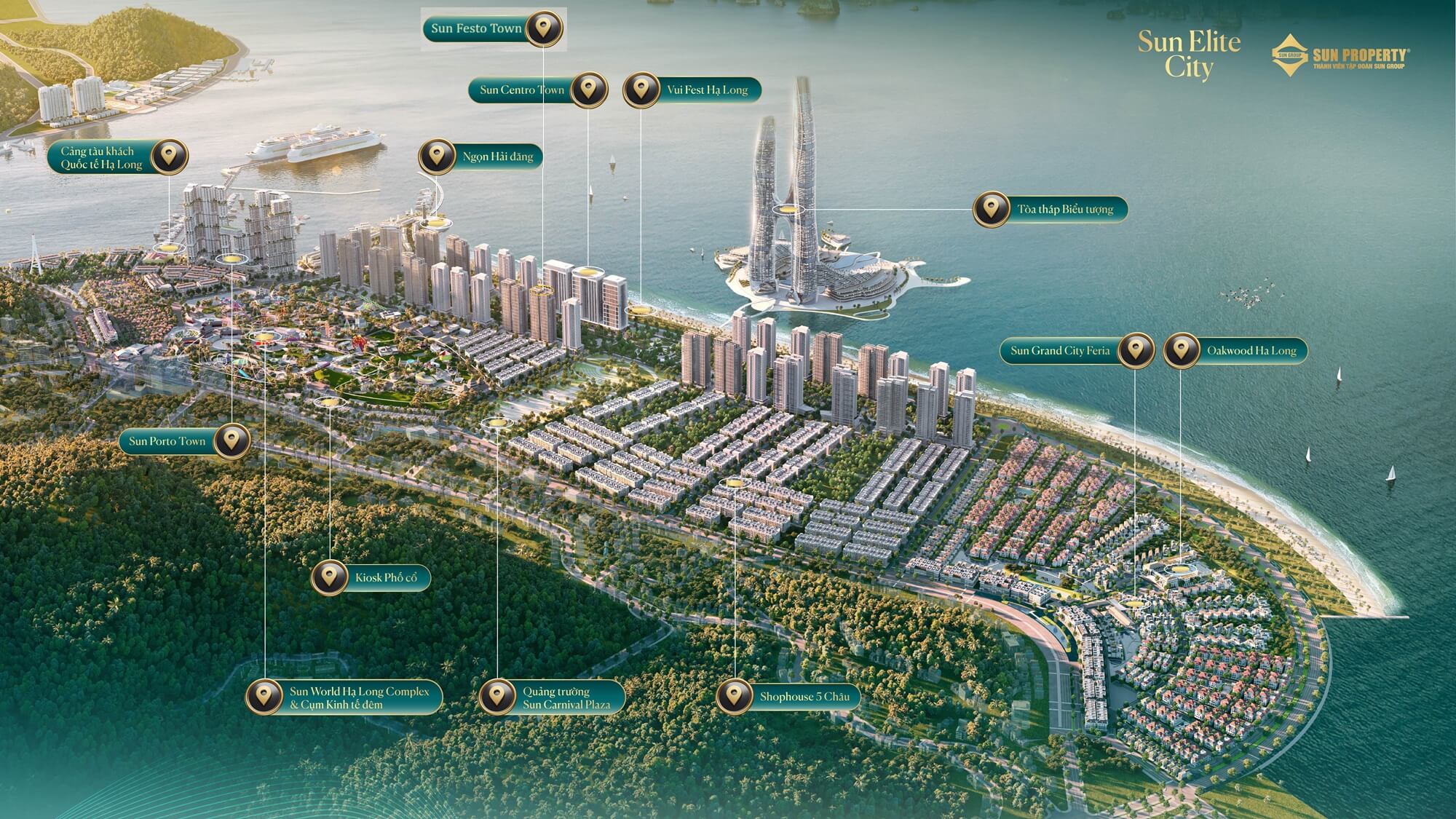 vị trí dự án sun festo town hạ long
